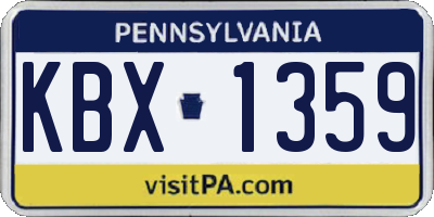 PA license plate KBX1359