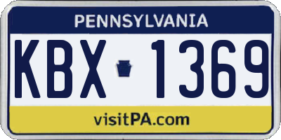 PA license plate KBX1369