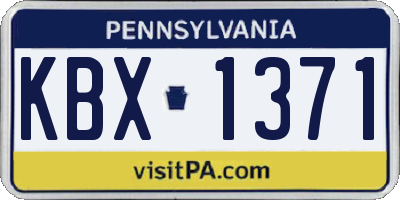PA license plate KBX1371