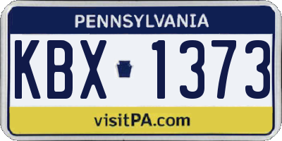 PA license plate KBX1373