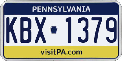 PA license plate KBX1379