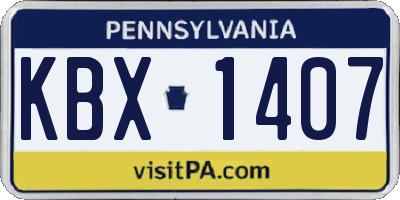 PA license plate KBX1407