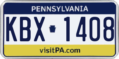 PA license plate KBX1408
