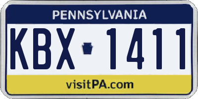 PA license plate KBX1411
