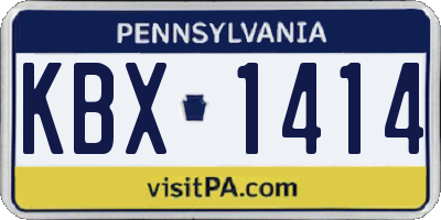 PA license plate KBX1414