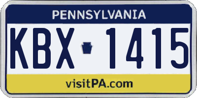 PA license plate KBX1415