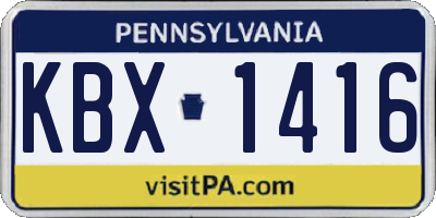 PA license plate KBX1416
