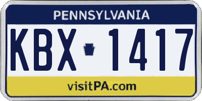 PA license plate KBX1417