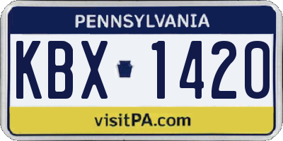 PA license plate KBX1420