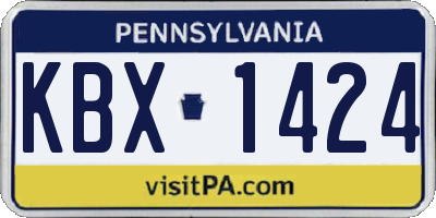 PA license plate KBX1424