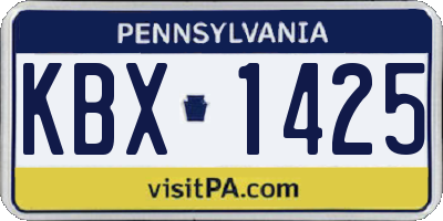 PA license plate KBX1425