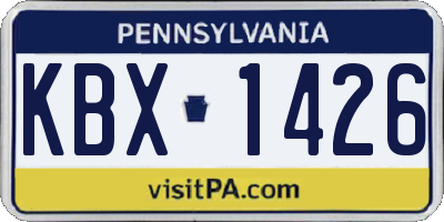 PA license plate KBX1426