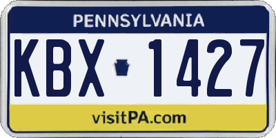 PA license plate KBX1427