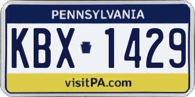 PA license plate KBX1429