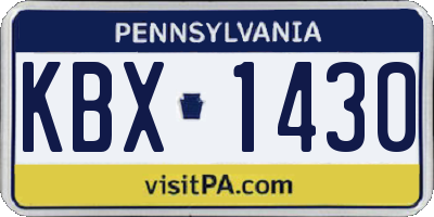 PA license plate KBX1430