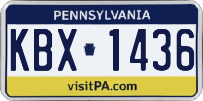 PA license plate KBX1436