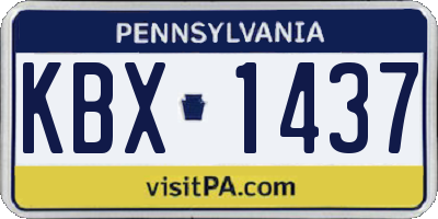 PA license plate KBX1437
