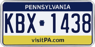 PA license plate KBX1438