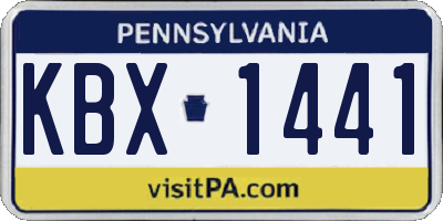 PA license plate KBX1441