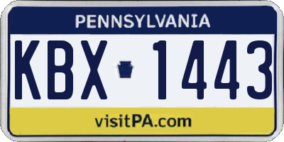 PA license plate KBX1443