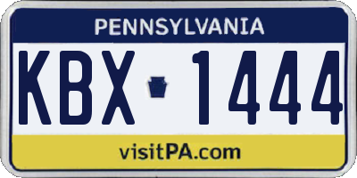 PA license plate KBX1444