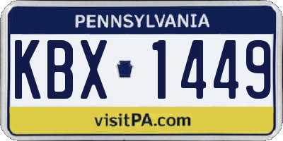 PA license plate KBX1449