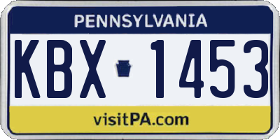 PA license plate KBX1453