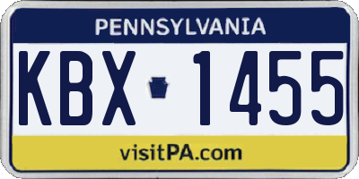 PA license plate KBX1455