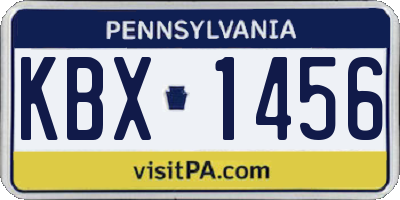 PA license plate KBX1456