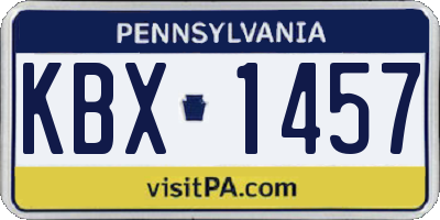 PA license plate KBX1457