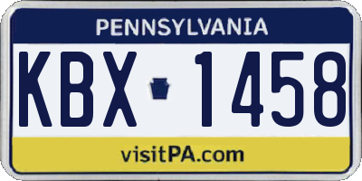PA license plate KBX1458