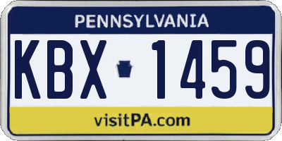 PA license plate KBX1459
