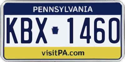 PA license plate KBX1460