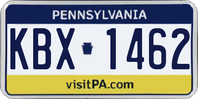 PA license plate KBX1462