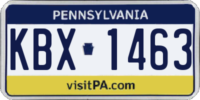 PA license plate KBX1463
