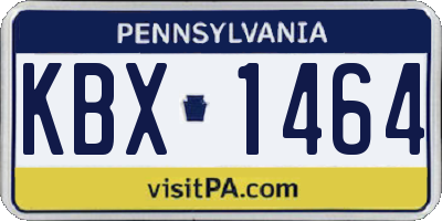 PA license plate KBX1464