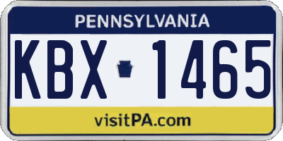 PA license plate KBX1465