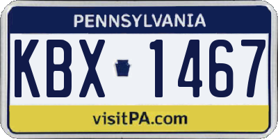 PA license plate KBX1467