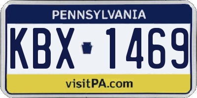 PA license plate KBX1469