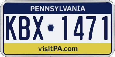 PA license plate KBX1471