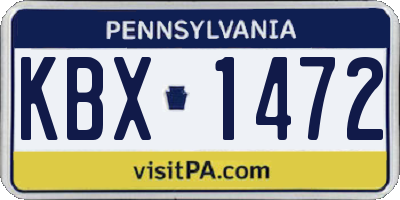 PA license plate KBX1472