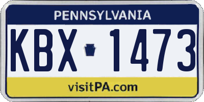 PA license plate KBX1473
