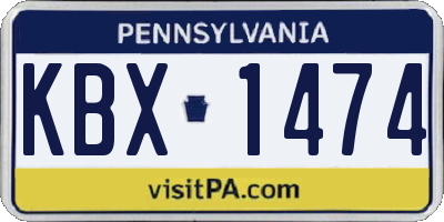 PA license plate KBX1474