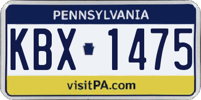 PA license plate KBX1475