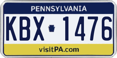 PA license plate KBX1476