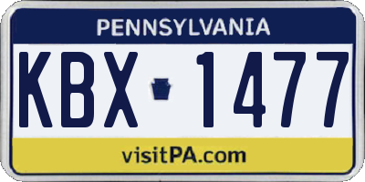 PA license plate KBX1477
