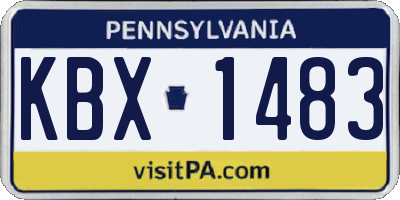 PA license plate KBX1483