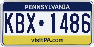 PA license plate KBX1486