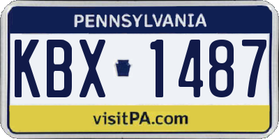 PA license plate KBX1487