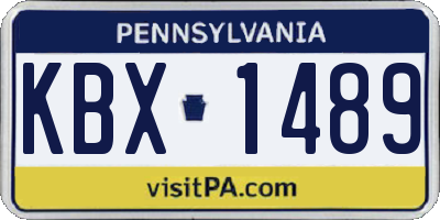 PA license plate KBX1489